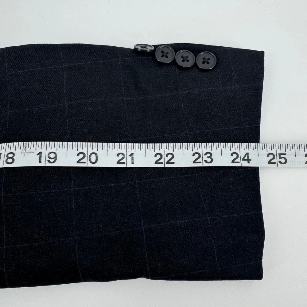 Hart Schaffner Marx Blazer Mens 42R Grey Windowpane 3-Button‎ Studio Nordstrom